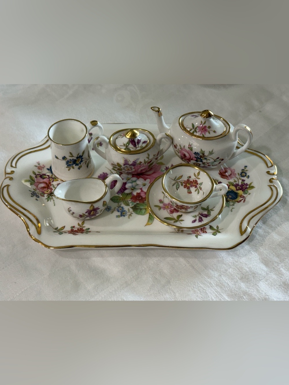 Hammersley Miniature tea set. Oakley miniature cup and saucer